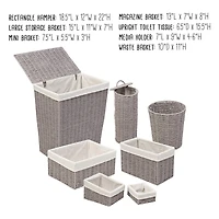 Honey Can Do Gray 7 Piece Twisted Paper Rope Woven Bathroom Storage Basket Set