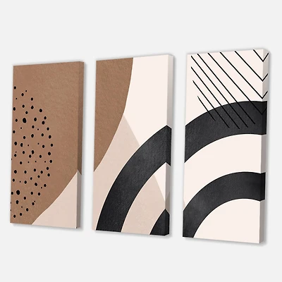Designart - Abstract Shapes in Terracotta and Ivory Shapes III