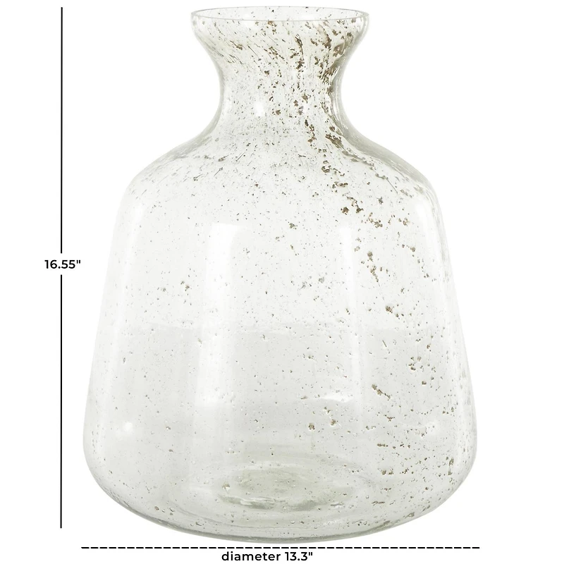 16.5" Clear Speckled Glass Vase