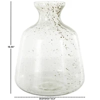 16.5" Clear Speckled Glass Vase