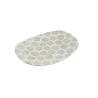 Hello Honey® 16.5" Natural Decorative Terracotta Platter with Wax Relief Dots