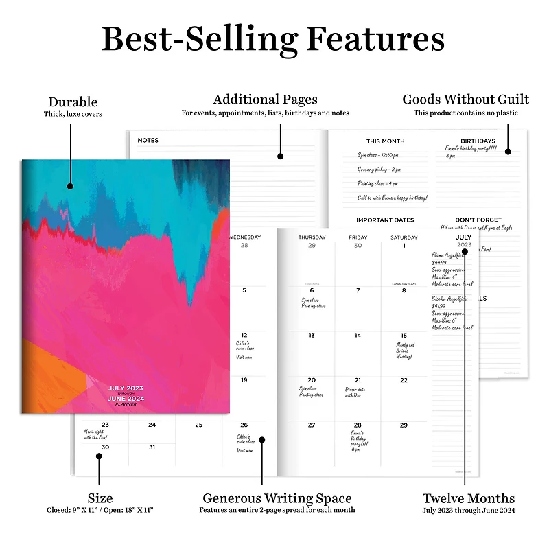 TF Publishing 2023 - 2024 Paint Splatter Large Monthly Planner