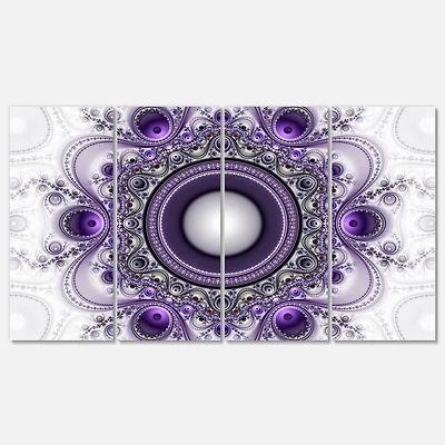 Designart - Purple Fractal Pattern with Circles