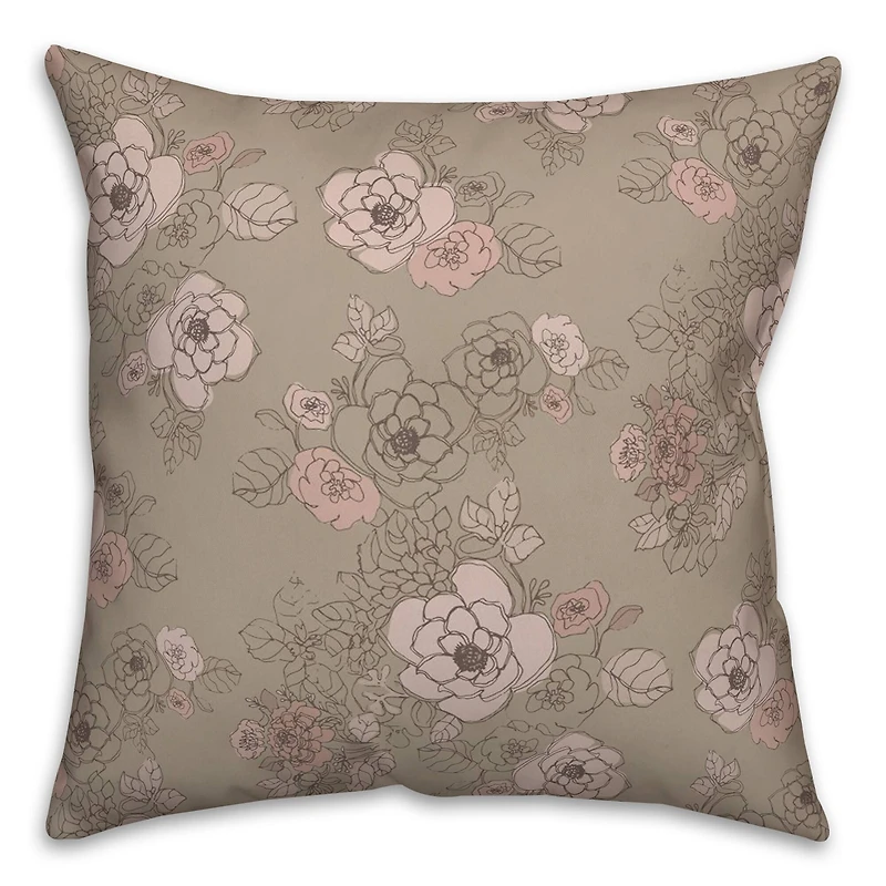 Intricate Floral Throw Pillow