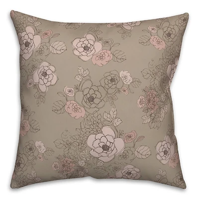 Intricate Floral Throw Pillow