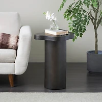 23" Pedestal Side End Accent Table with Rounded Square Top