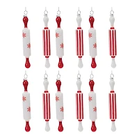 12ct. 8" Glass Rolling Pin Ornaments