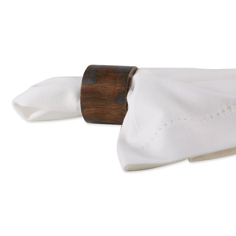 DII® Black Rub Finish Wood Band Napkin Rings, 6ct.