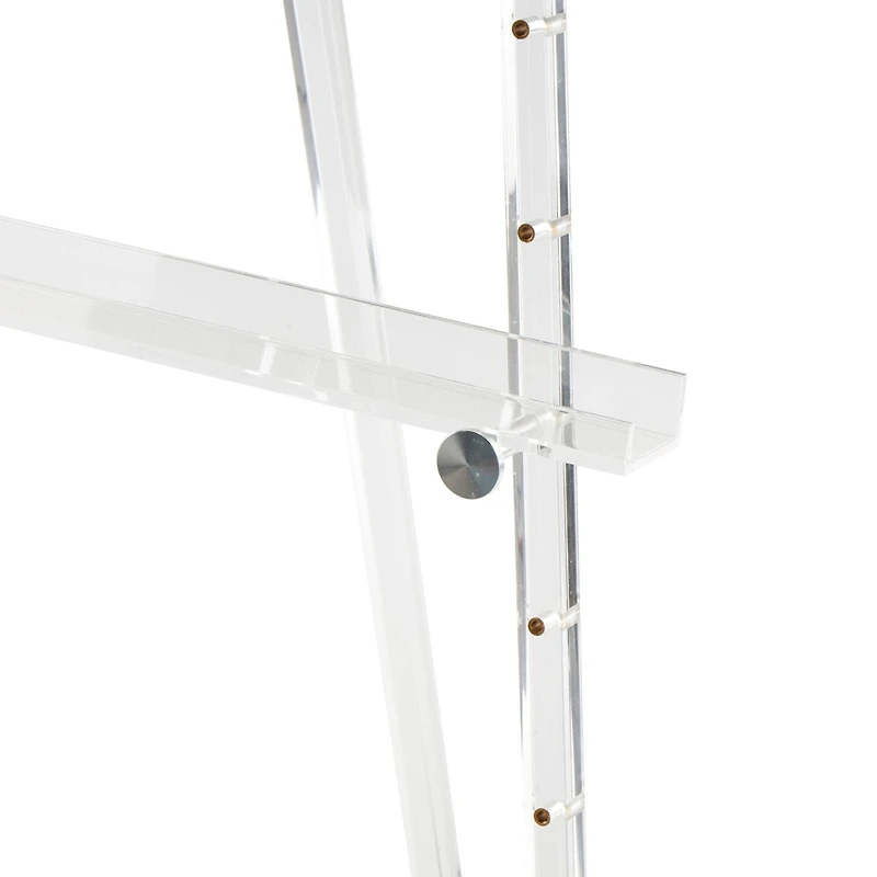 57" Clear Acrylic Plastic Adjustable 7-Tier Display Easel with Silver Accents & Chain Support