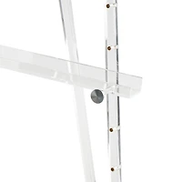 57" Clear Acrylic Plastic Adjustable 7-Tier Display Easel with Silver Accents & Chain Support