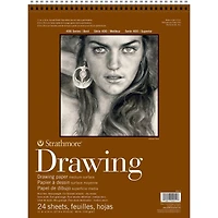 Strathmore Drawing Paper Pad, 400 Series, 24 Sheets, Spiral-Bound, Medium Surface