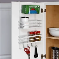 Honey Can Do White Over Cabinet Door Organizer with Hooks