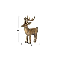 Hello Honey® 10" Antique Gold Finish Cast Aluminum Reindeer Décor