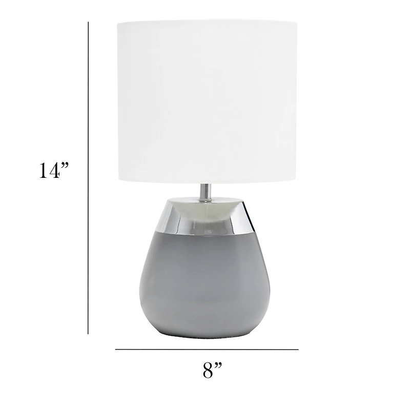 Simple Designs 14" Metal Touch Table Lamp