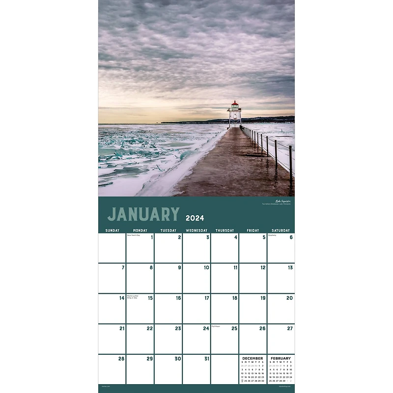 TF Publishing 2024 Great Lakes Wall Calendar