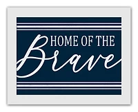 Home of the Brave White Framed Print Under Plexiglass
