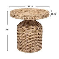 Hello Honey® 18" Natural Water Hyacinth Woven Side Table