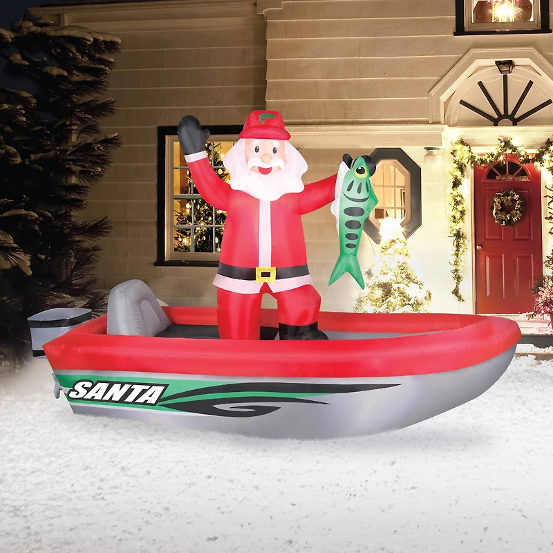 10ft. Airblown® Inflatable Fishing Santa