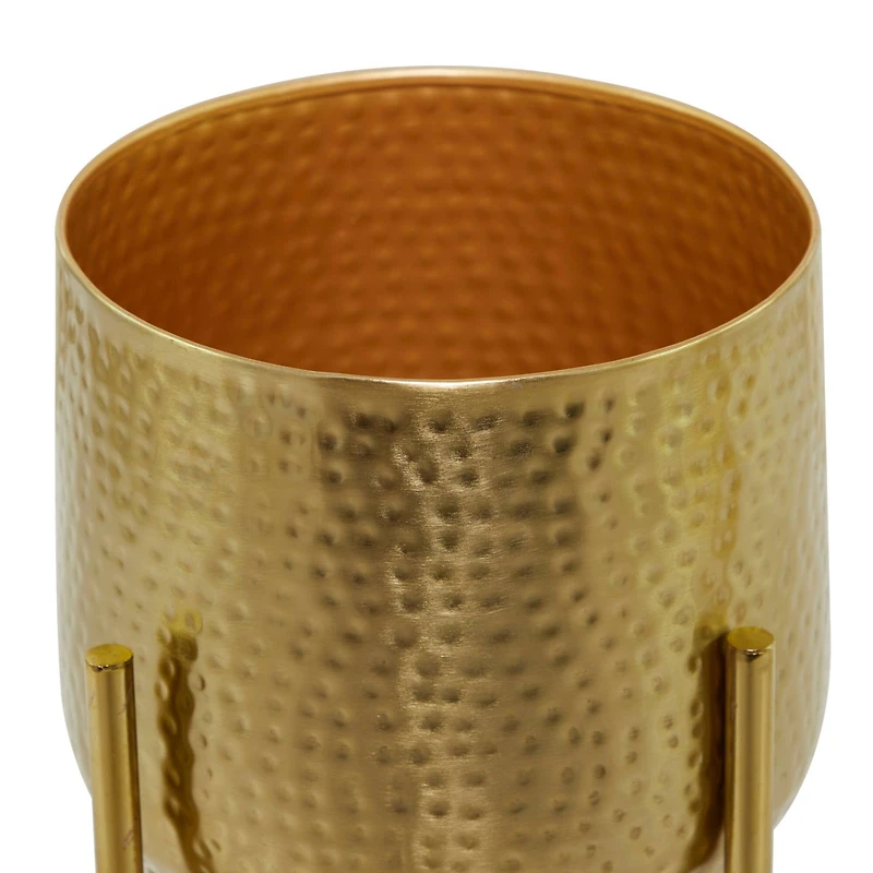 Gold Modern Planter, Set of 2" 17", 19"