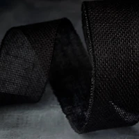2.5" x 25ft. Black Wired Faux Burlap Ribbon by Celebrate It™