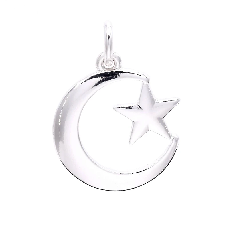 Silver Plated Star & Moon Charm by Bead Landing™