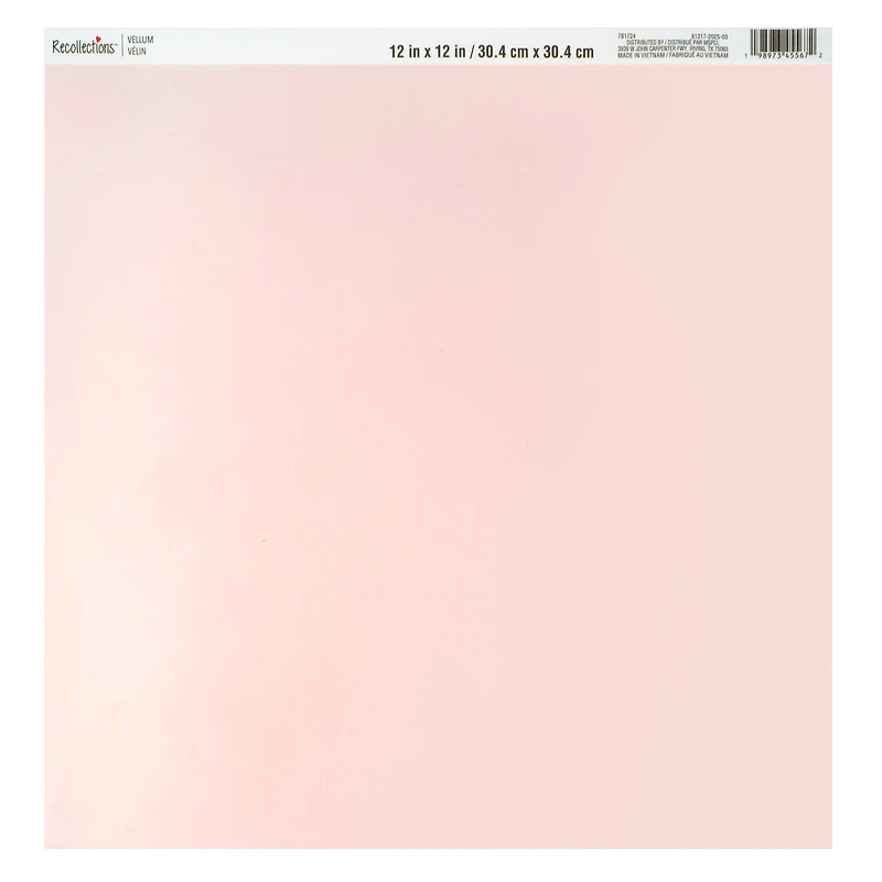 12" x 12" Pink Vellum Paper by Recollections™