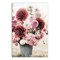 Nostalgic Blush Field Flowers 12" x 18" Canvas Wall Art