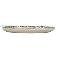 Hello Honey® 16.25" Green Wax Relief Botanicals Stoneware Platter