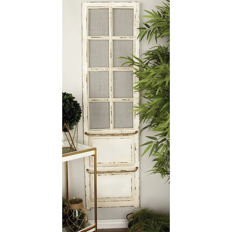 68" Cream Farmhouse Abstract Wood Wall Décor