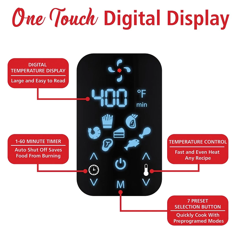 Brentwood 5qt. 1400 Watt Electric Digital Air Fryer