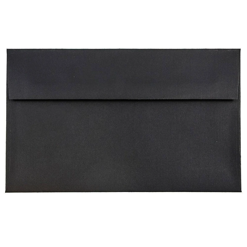 JAM Paper A10 Black Linen Recycled Invitation Envelopes
