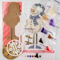 Wonderland Crafts Snowman Bead Embroidery on Wood Kit