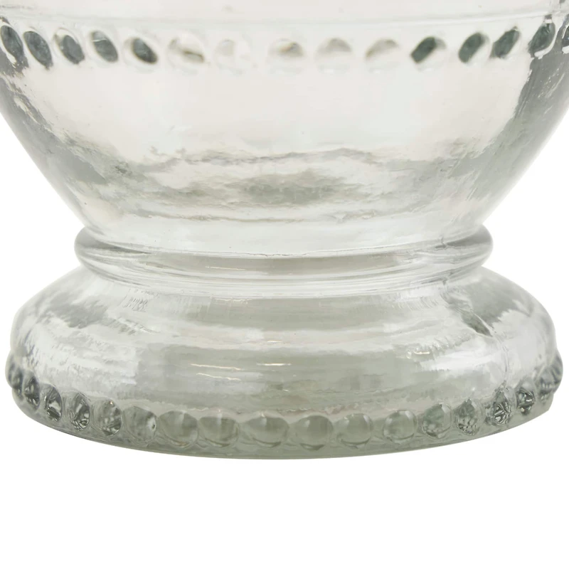 Clear Glass Beaded Decorative Jars Set