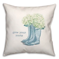 Bloomgrow Your Roots Boots 18" x 18" Throw Pillow