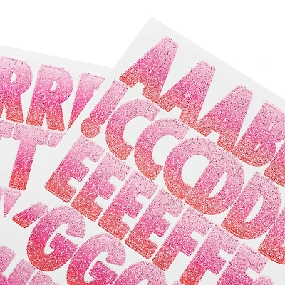 Glitter Pink Ombre Alphabet Stickers by Recollections™