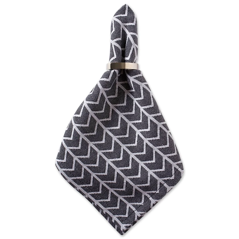 Black & White Herringbone Napkin, 6ct.