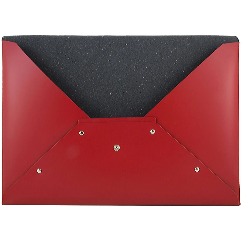 JAM Paper Red Legal Size Italian Leather Portfolio with Snap Closure