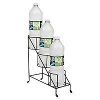 Mind Reader Alloy Collection Black 3-Compartment Graduated Bottle Stand