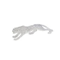 23" Silver Glam Leopard Sculpture