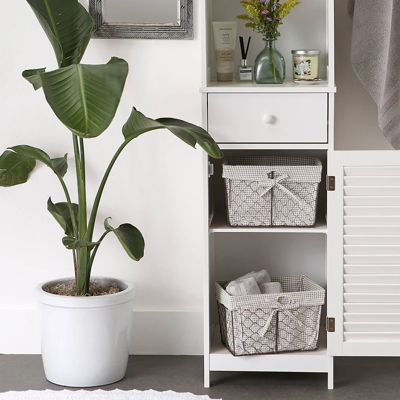 DII® Medium Rustic Bronze Chicken Wire Baskets with Stone Gingham Liners, 2ct.