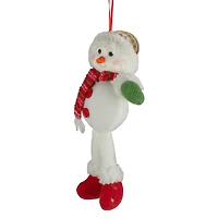 13" Jolly Smiling Plush Snowman Hanging Christmas Ornament