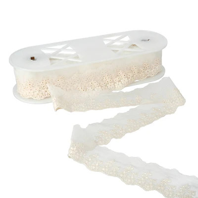 2.2" Ivory Embroidered Lace Trim by Celebrate It®