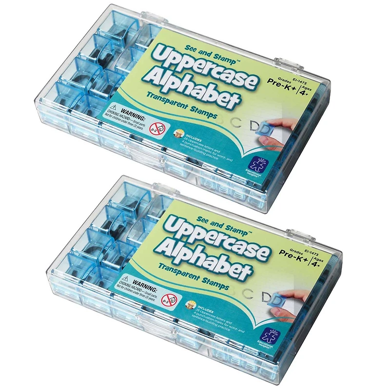 Educational Insights® See and Stamp™ Transparent Stamps , Uppercase Alphabet, 2 Sets of 52