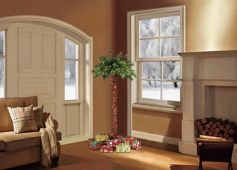 4ft. Pre-Lit Artificial Palm Tree, Clear Lights