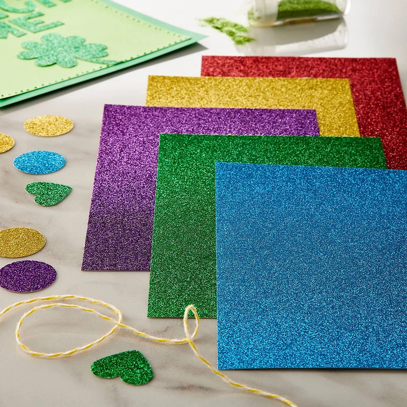 Rainbow Glitter Cardstock Paper Pad by Recollections™, 4.5" x 7"