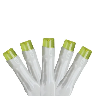 20ct. Green Battery Operated LED Wide Angle Christmas String Lights with White Wire