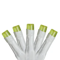 20ct. Green Battery Operated LED Wide Angle Christmas String Lights with White Wire