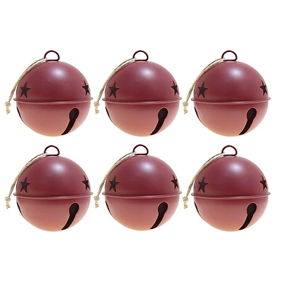 Haute Decor 6ct. 3.5" Red Jingle Bell Ornaments