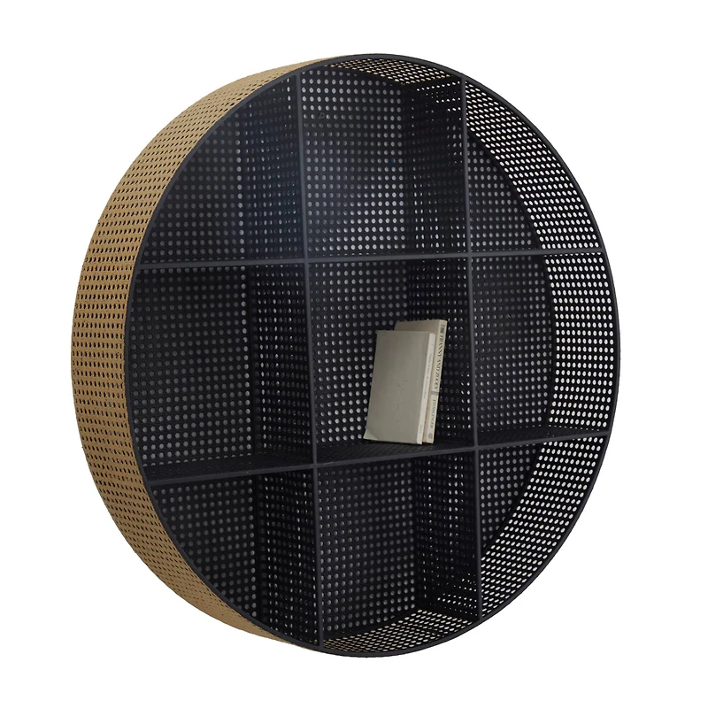 The Novogratz Black Modern Wall Shelf, 32" x 6" x 32"