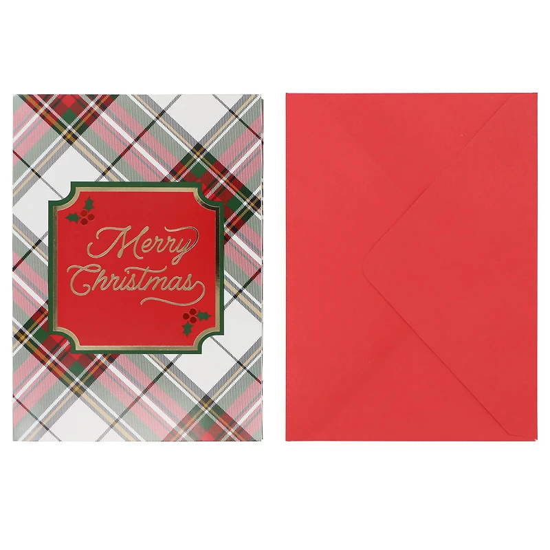 Merry Christmas Plaid Card & Envelope Set by Recollections™